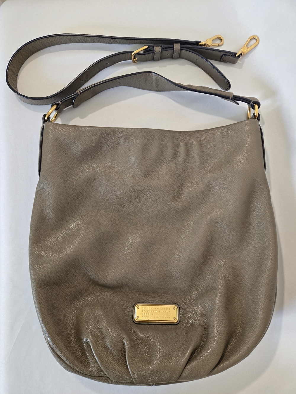 Marc by Marc Jacobs Taupe Leather Hobo with Gold Hardware
